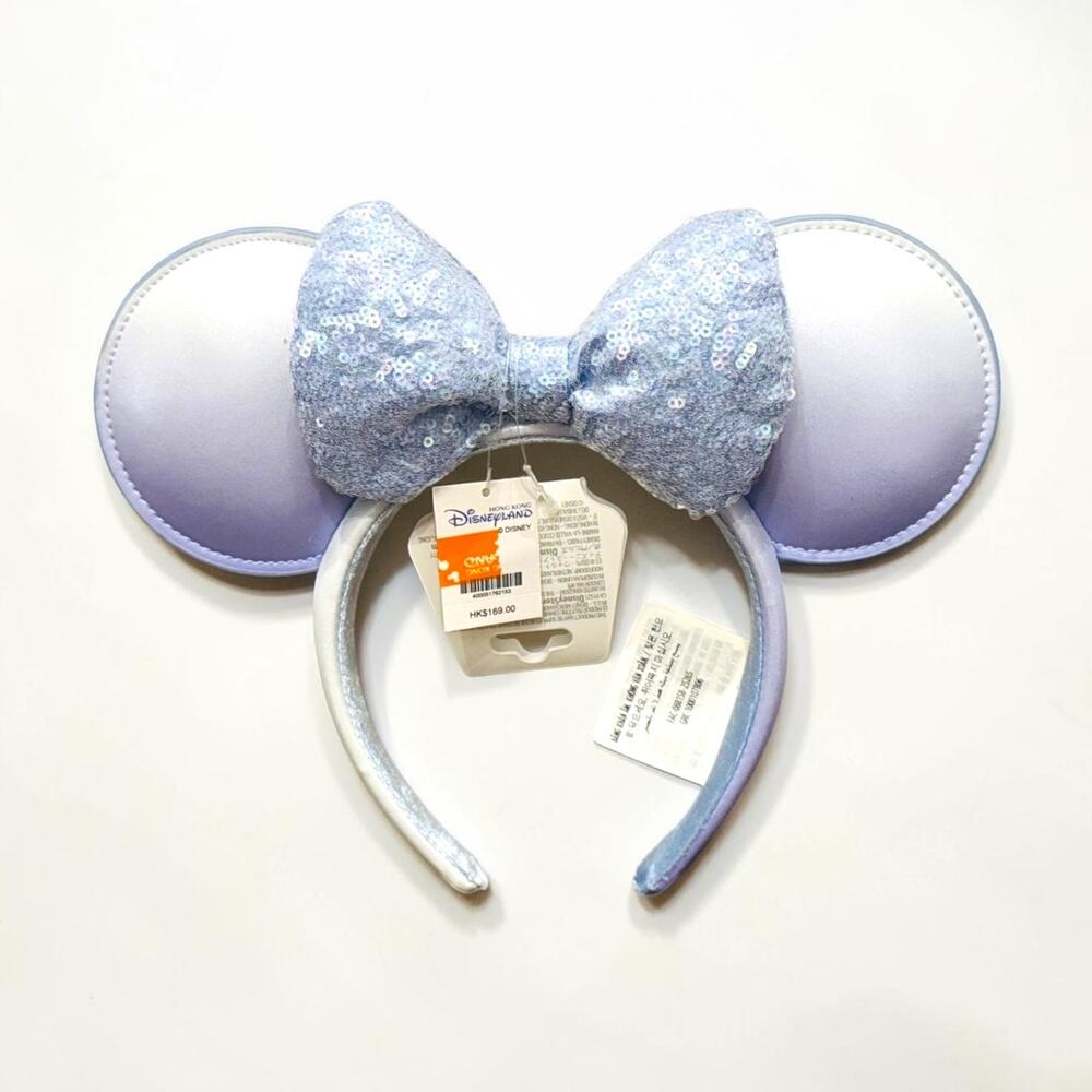 Disney Parks Light Blue Iridescent Minnie Mouse Ear Headband NWT Disneyland HK